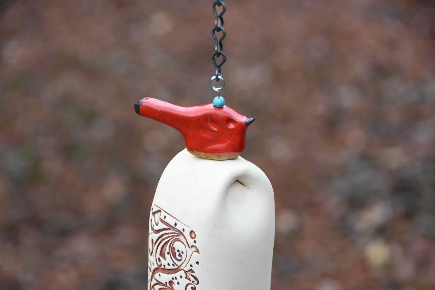 Red Glazed Bird- EarthWind Bells