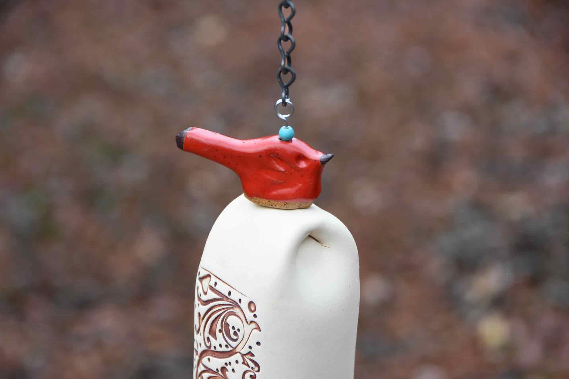 Red Glazed Bird- EarthWind Bells