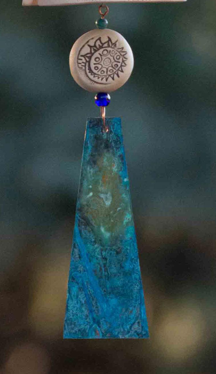 Elegant outdoor ceramic wind chime symbolizing love and strength
