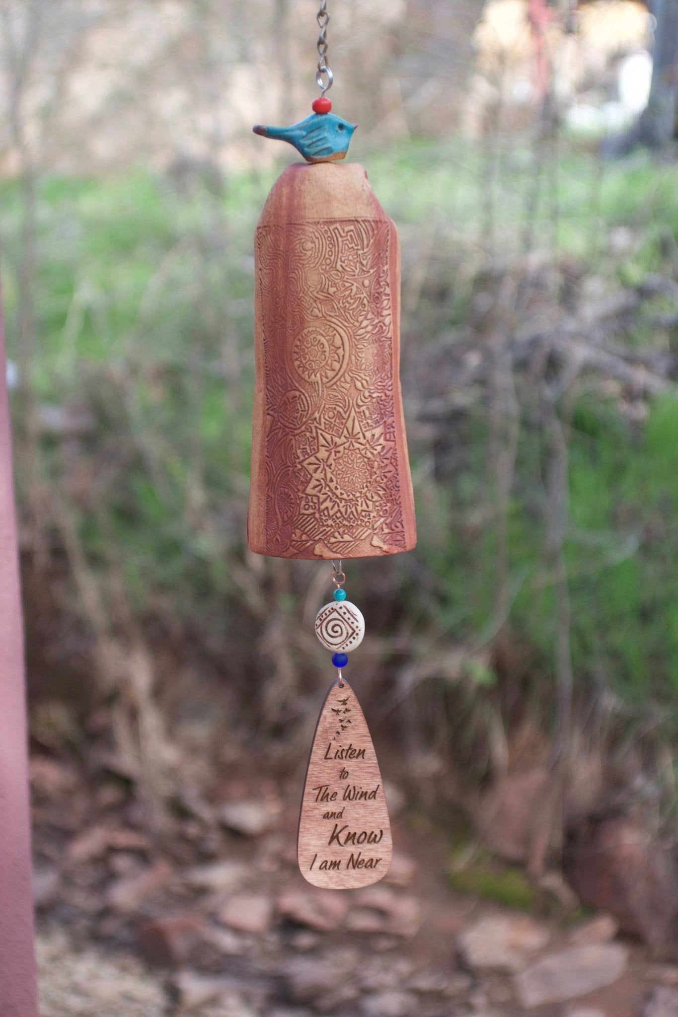 Personalized Pet Memorial Wind Chimes with Etched Paw Print - EarthWind Bells