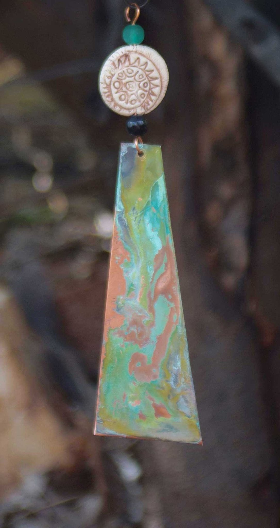 Rustic white bead - EarthWind Bells
