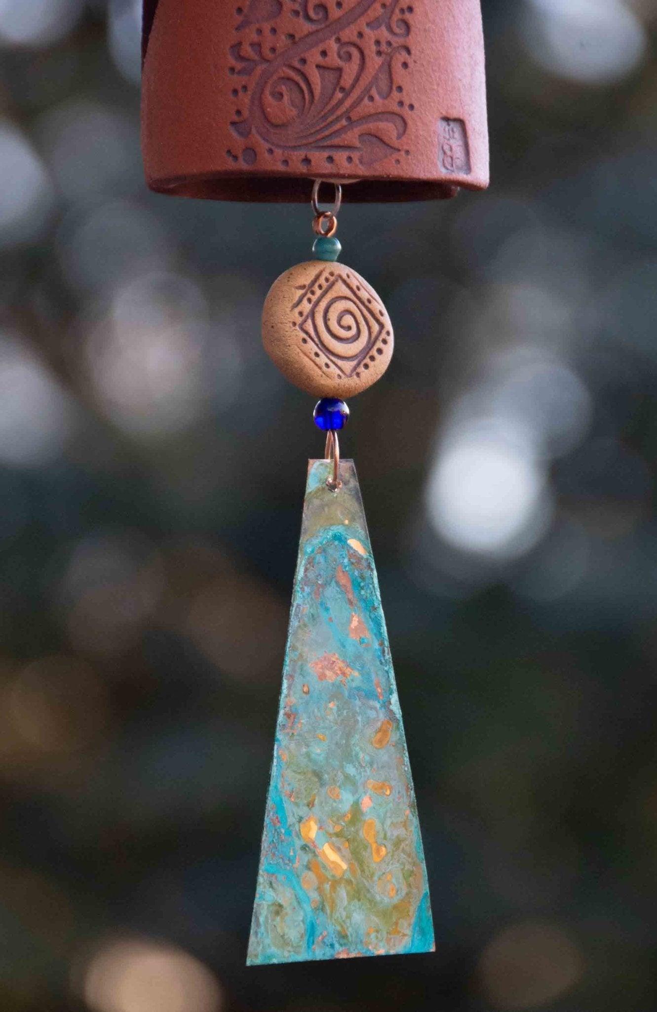 Handmade ceramic wind chime 9th anniversary gift for him or her