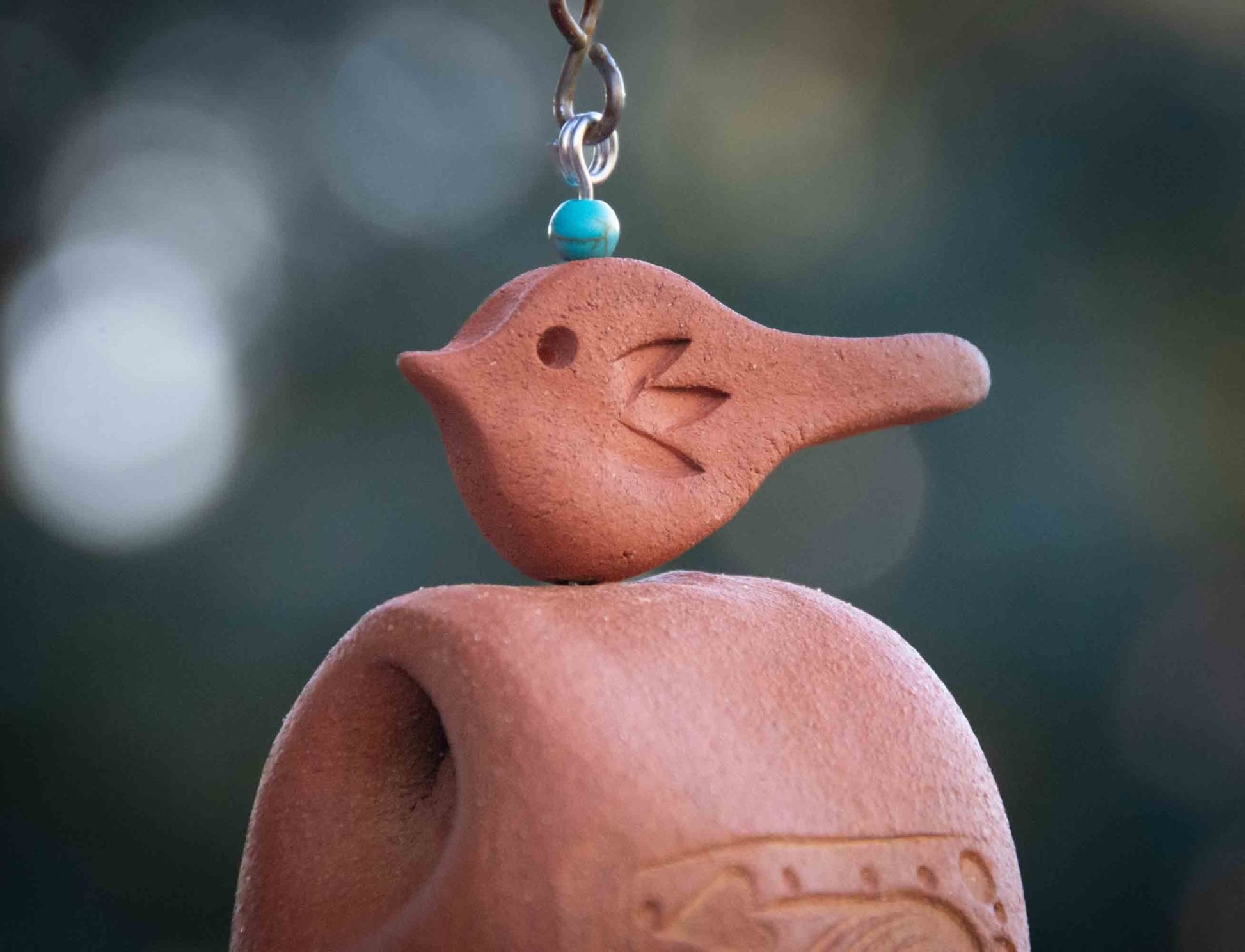 Ceramic pottery wind chime as a meaningful 9th wedding anniversary present