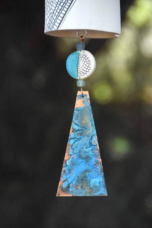 Artisan dragonfly wind chime for garden decor or sympathy gift