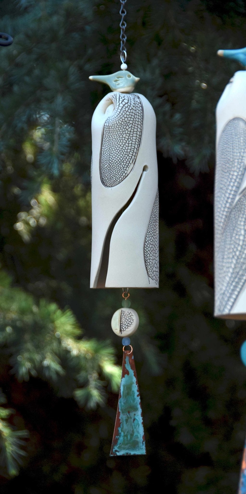 Large White Dragonfly Wind Chimes - EarthWind Bells