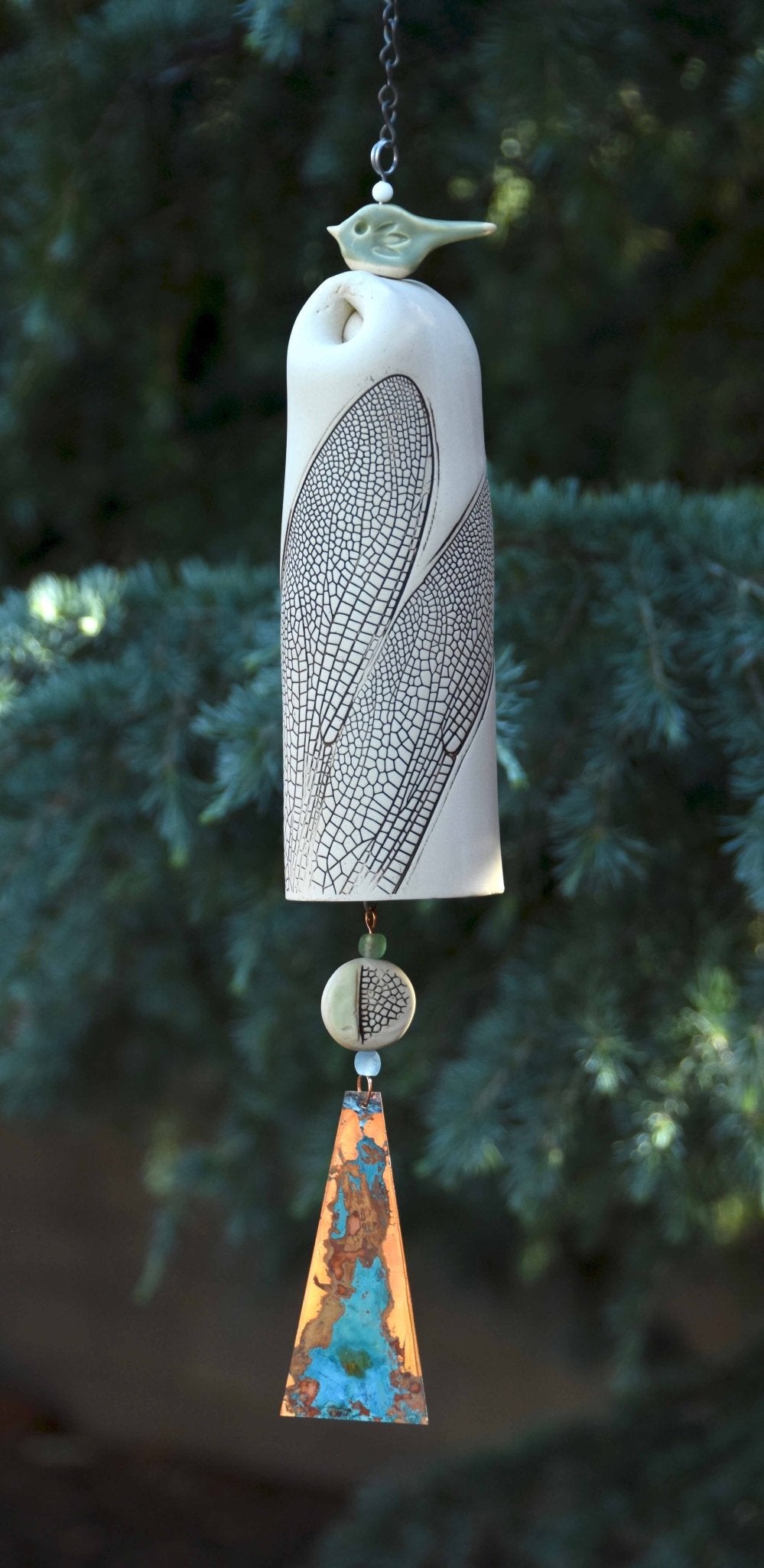 Large White Dragonfly Wind Chimes - EarthWind Bells