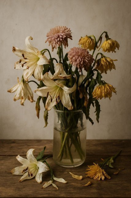 Comparison of sympathy gifts: fresh flowers versus handmade memorial wind chime