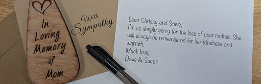 Sympathy card with flowers and comforting message for loss of a mother