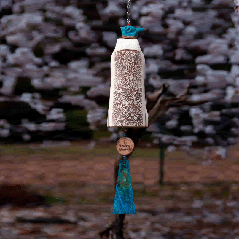 Sympathy gift wind chimes for memorials and remembrance, handcrafted with care
