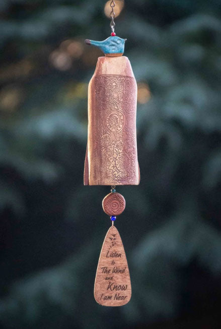 Personalized ceramic memorial wind chime with engraved message