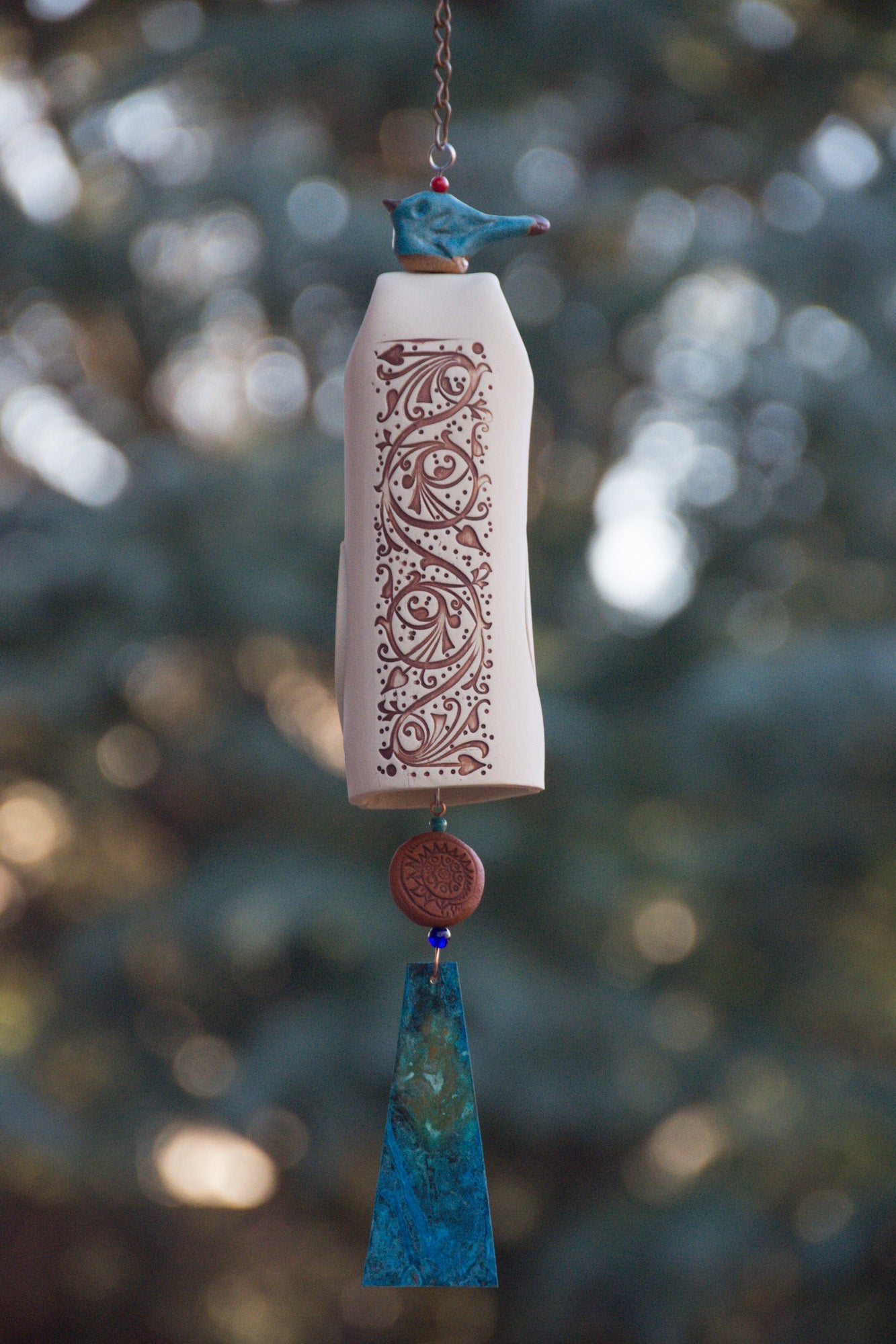 Ceramic Wind Chime for Traditional 9th Anniversary Gift - EarthWind Bells