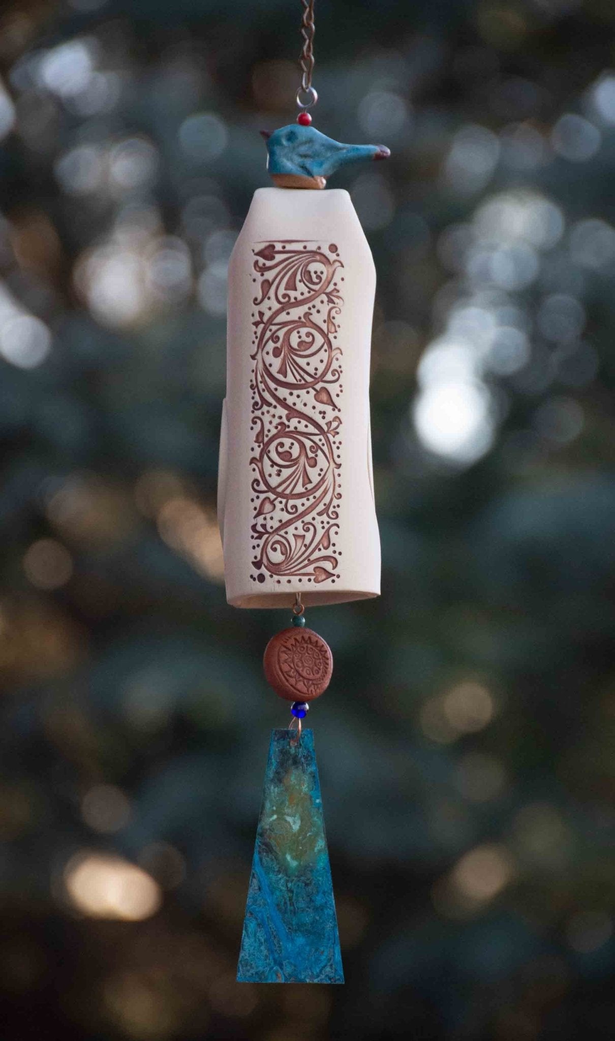 Ceramic Wind Chimes Rustic Garden Decor - EarthWind Bells