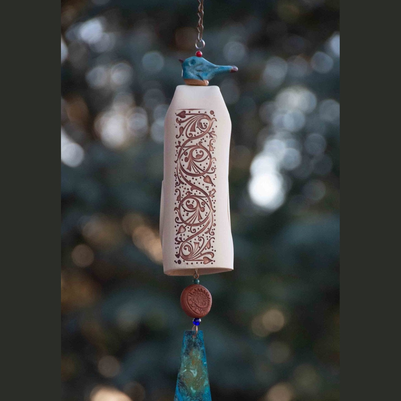 Ceramic Wind Chimes Rustic Garden Decor