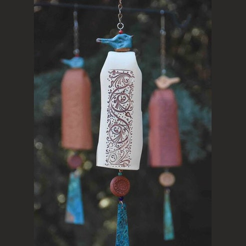 Ceramic Wind Chimes Rustic Garden Decor