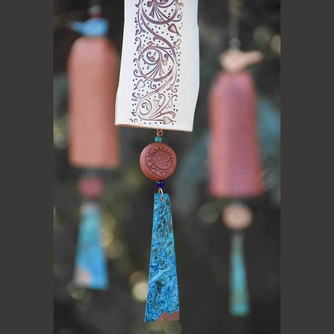 Ceramic Wind Chimes Rustic Garden Decor