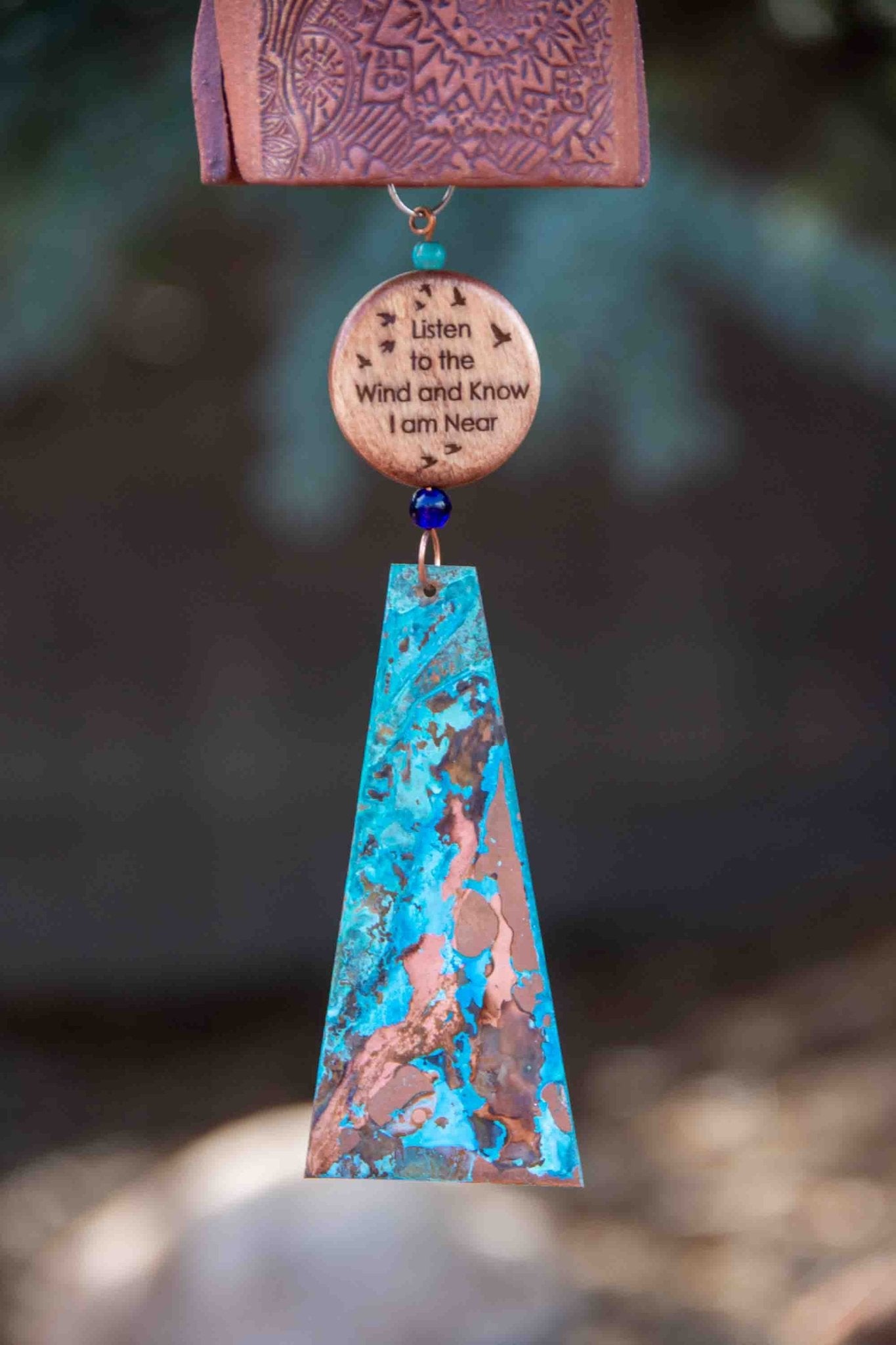 Personalized Memorial Wind Chime Bead with Copper Wind Sail Only - EarthWind Bells