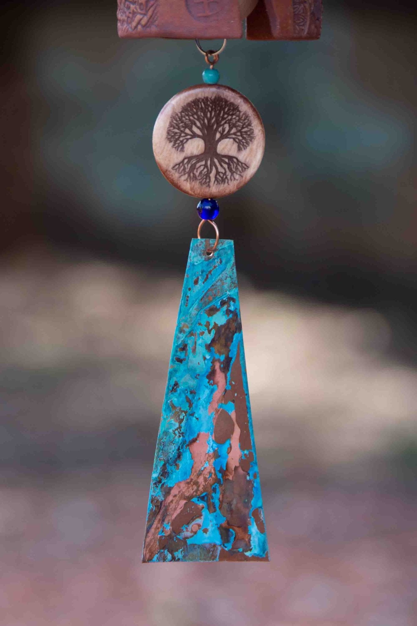 Personalized Memorial Wind Chime Bead with Copper Wind Sail Only - EarthWind Bells
