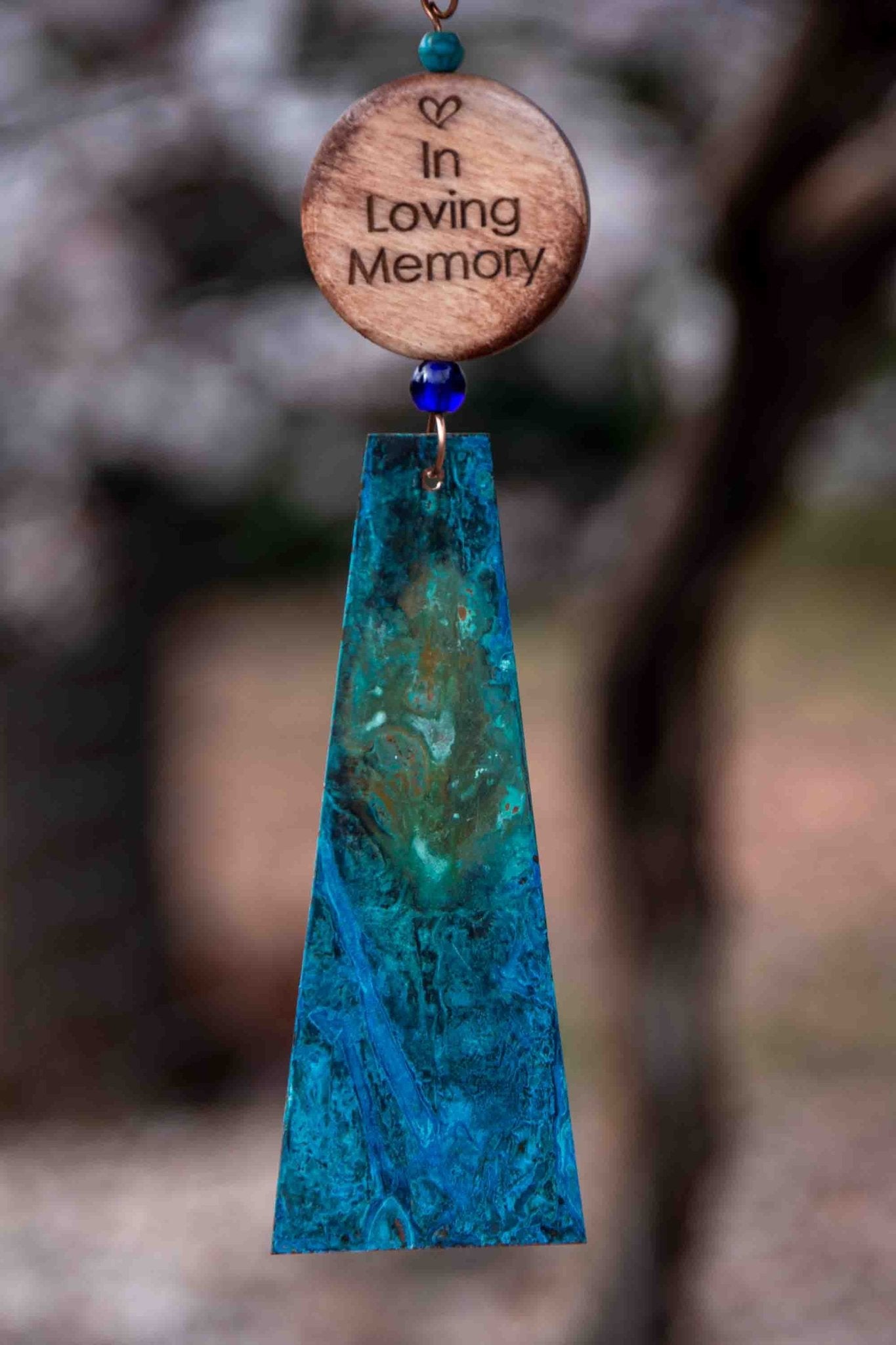 Personalized Memorial Wind Chime Bead with Copper Wind Sail Only - EarthWind Bells