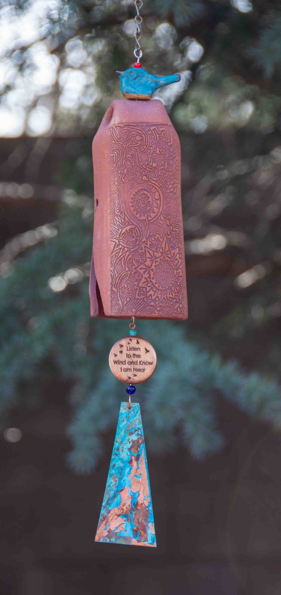 Personalized Sympathy Gift of Wind Chimes with Copper Sail - EarthWind Bells